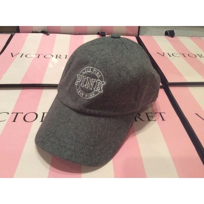 Victoria's Secret Pink Wool Baseball Hat/ Color Heather Charcoal/ Adjustable  eb-89027234